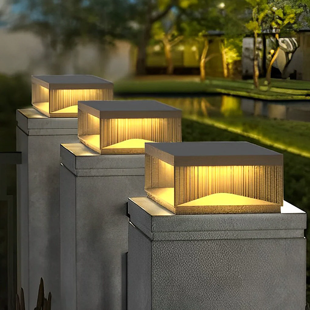 Zea Striped Decor Solar Fence Post Light - Image 9