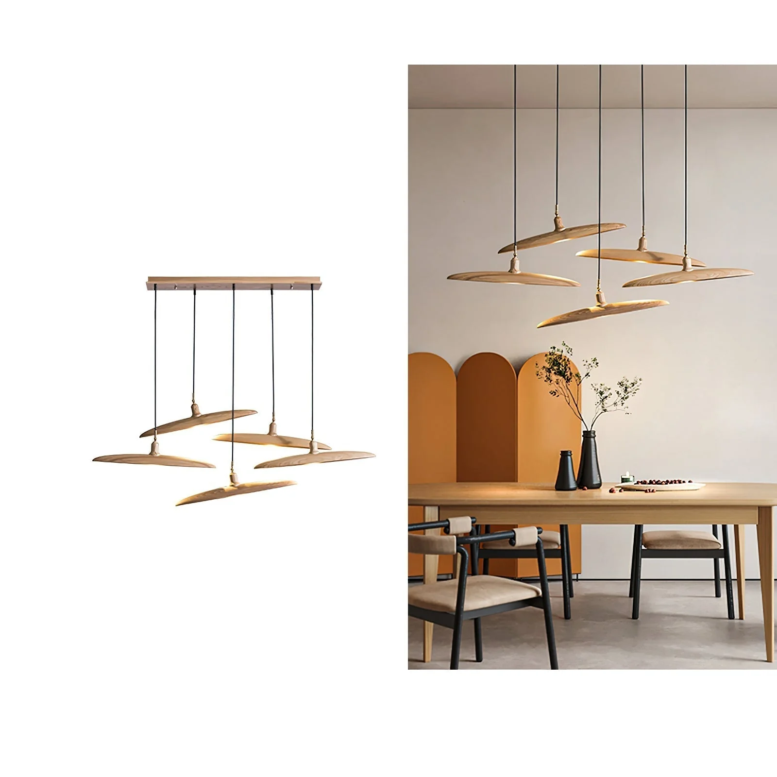 Zelirira Blade Wood Pendant Light - Image 3