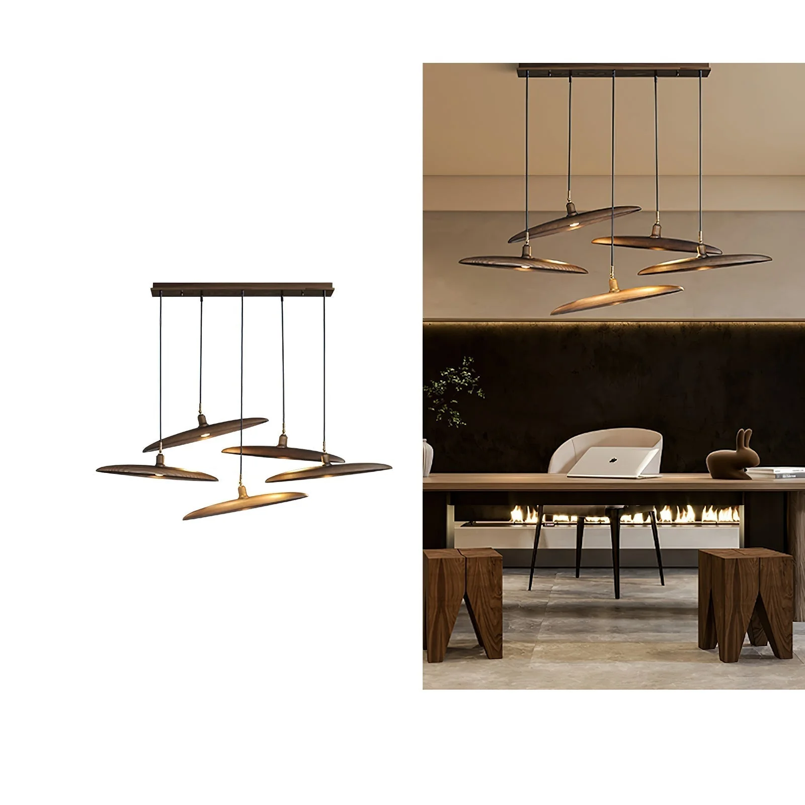 Zelirira Blade Wood Pendant Light - Image 37