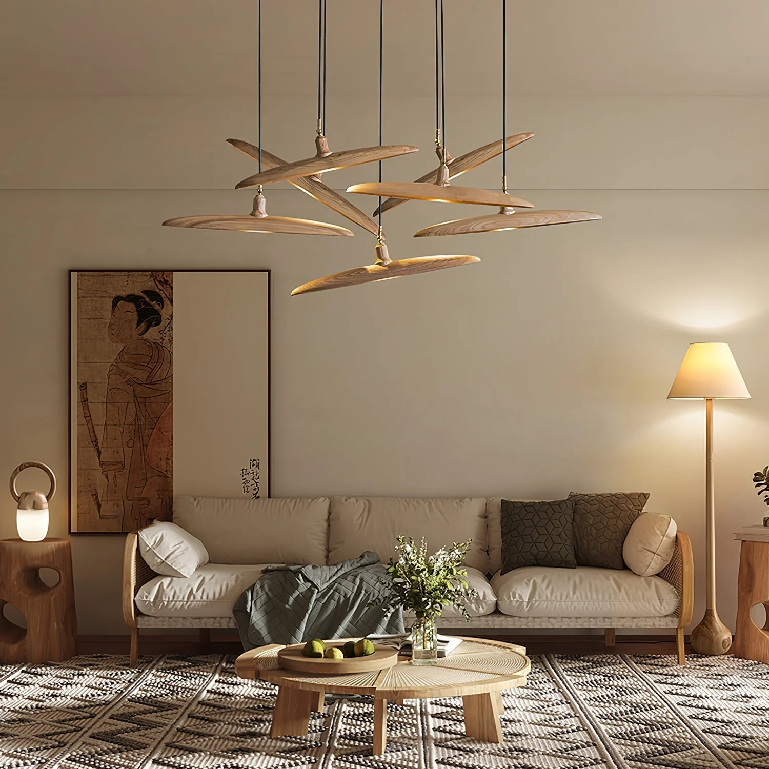 Zelirira Blade Wood Pendant Light - Image 43