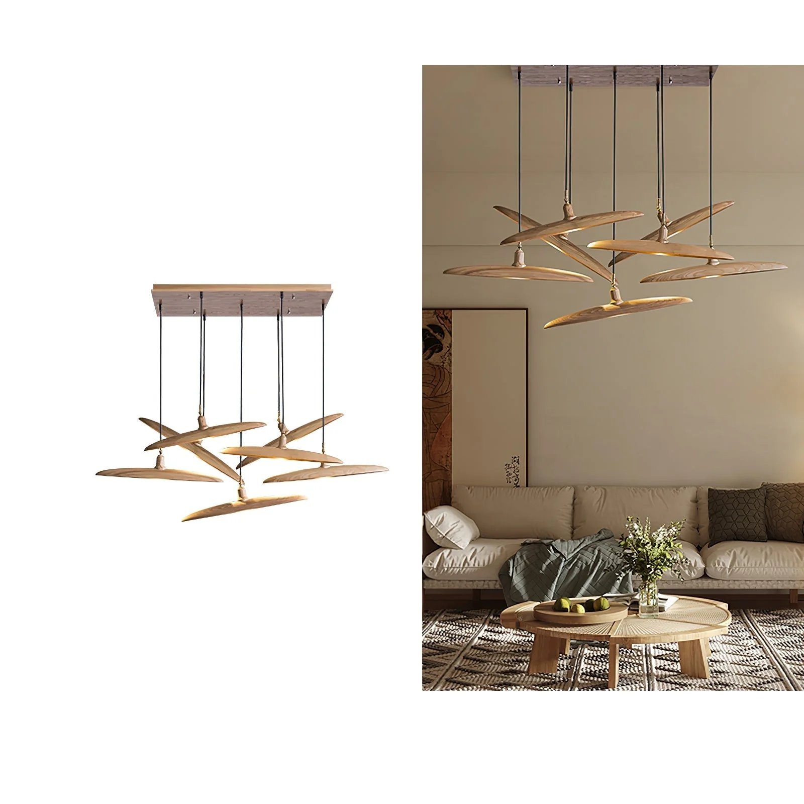 Zelirira Blade Wood Pendant Light - Image 48
