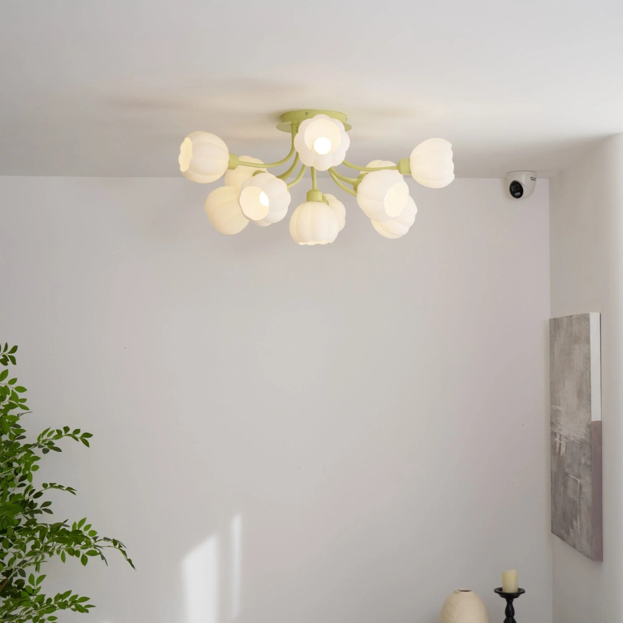 Zenorarae Elegance Matcha Glass Ceiling Lamp - Image 16