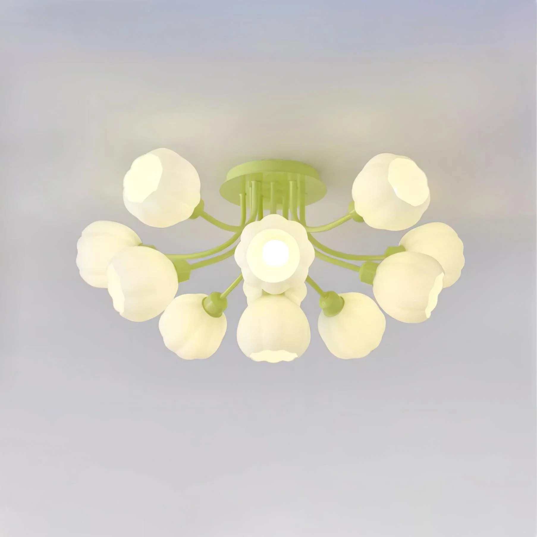 Zenorarae Elegance Matcha Glass Ceiling Lamp - Image 2