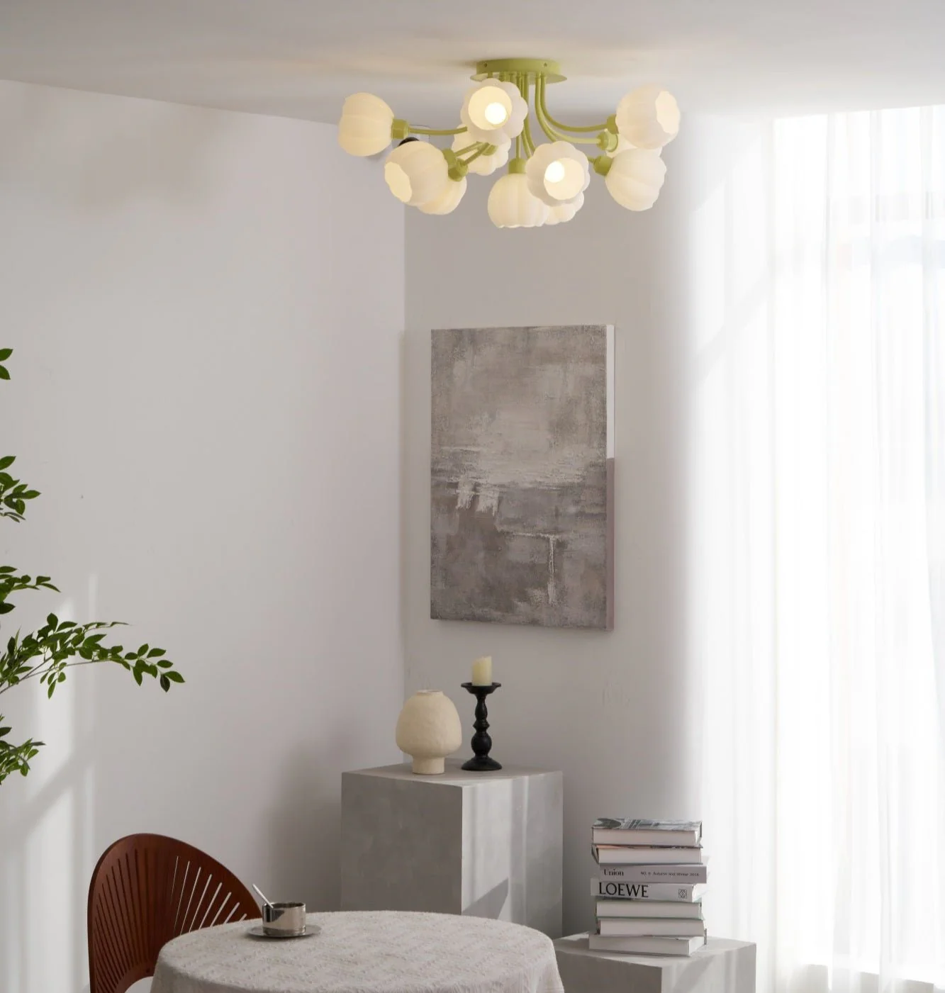 Zenorarae Elegance Matcha Glass Ceiling Lamp - Image 29