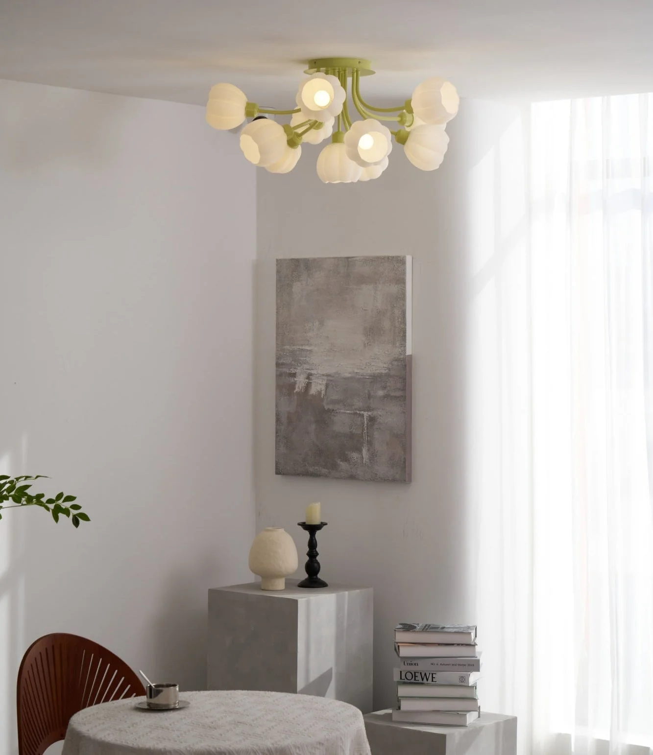 Zenorarae Elegance Matcha Glass Ceiling Lamp - Image 30