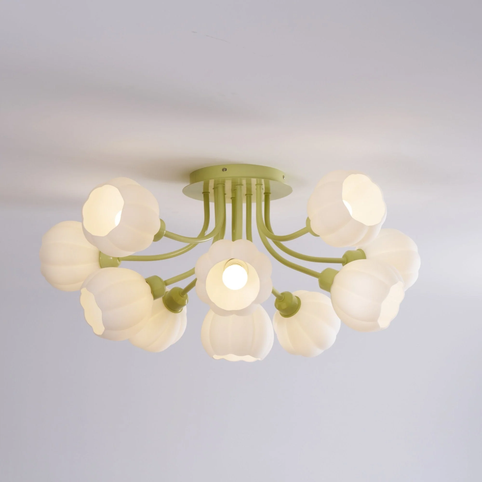Zenorarae Elegance Matcha Glass Ceiling Lamp - Image 36