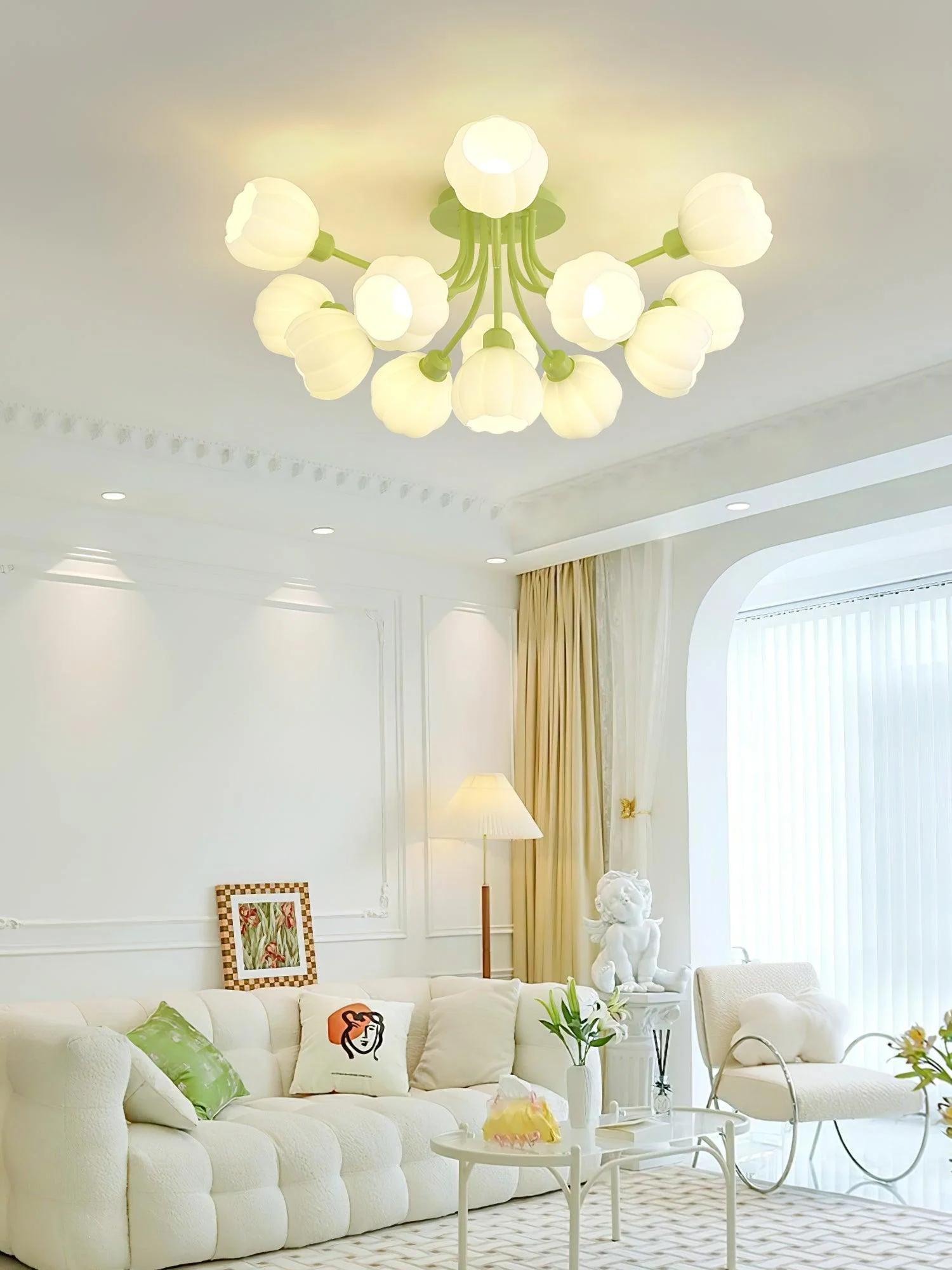 Zenorarae Elegance Matcha Glass Ceiling Lamp - Image 39