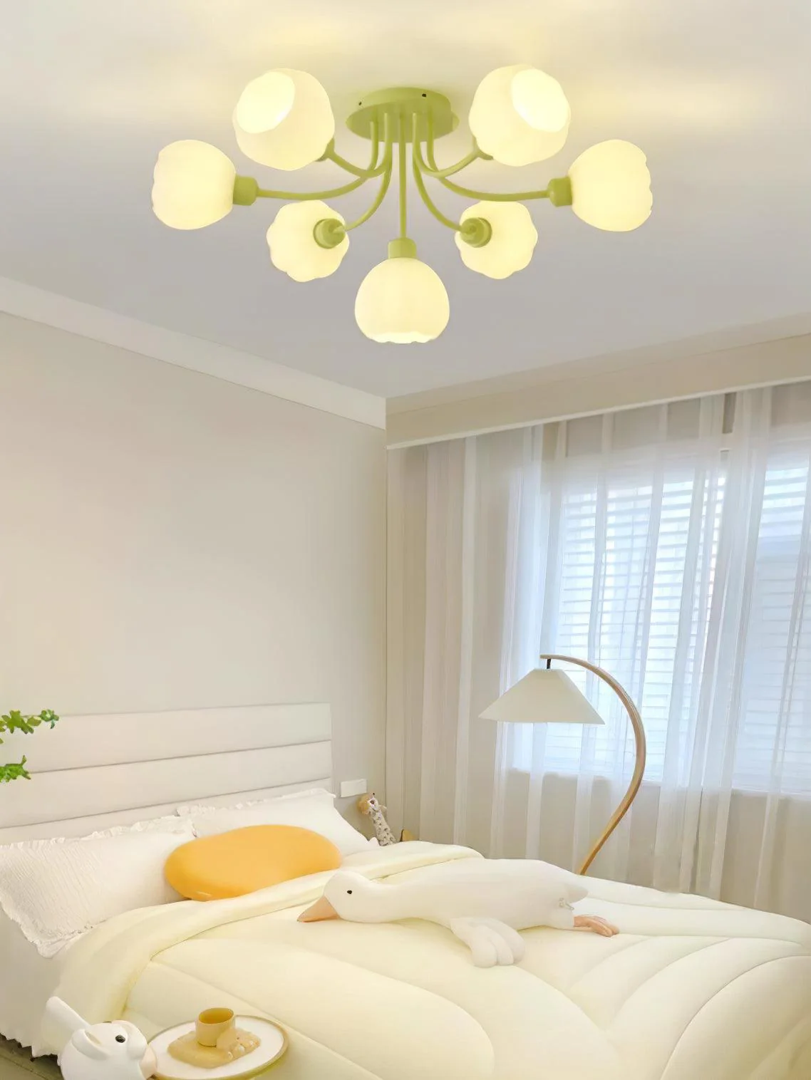 Zenorarae Elegance Matcha Glass Ceiling Lamp - Image 41