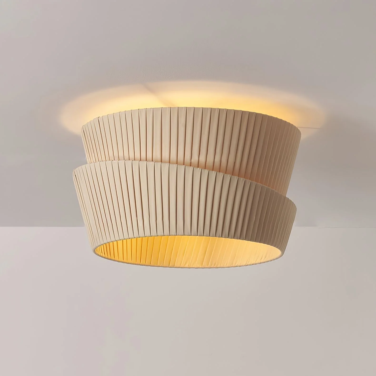 Zethayra Natural Unique Twist Fabric Ceiling Lamp - Image 3