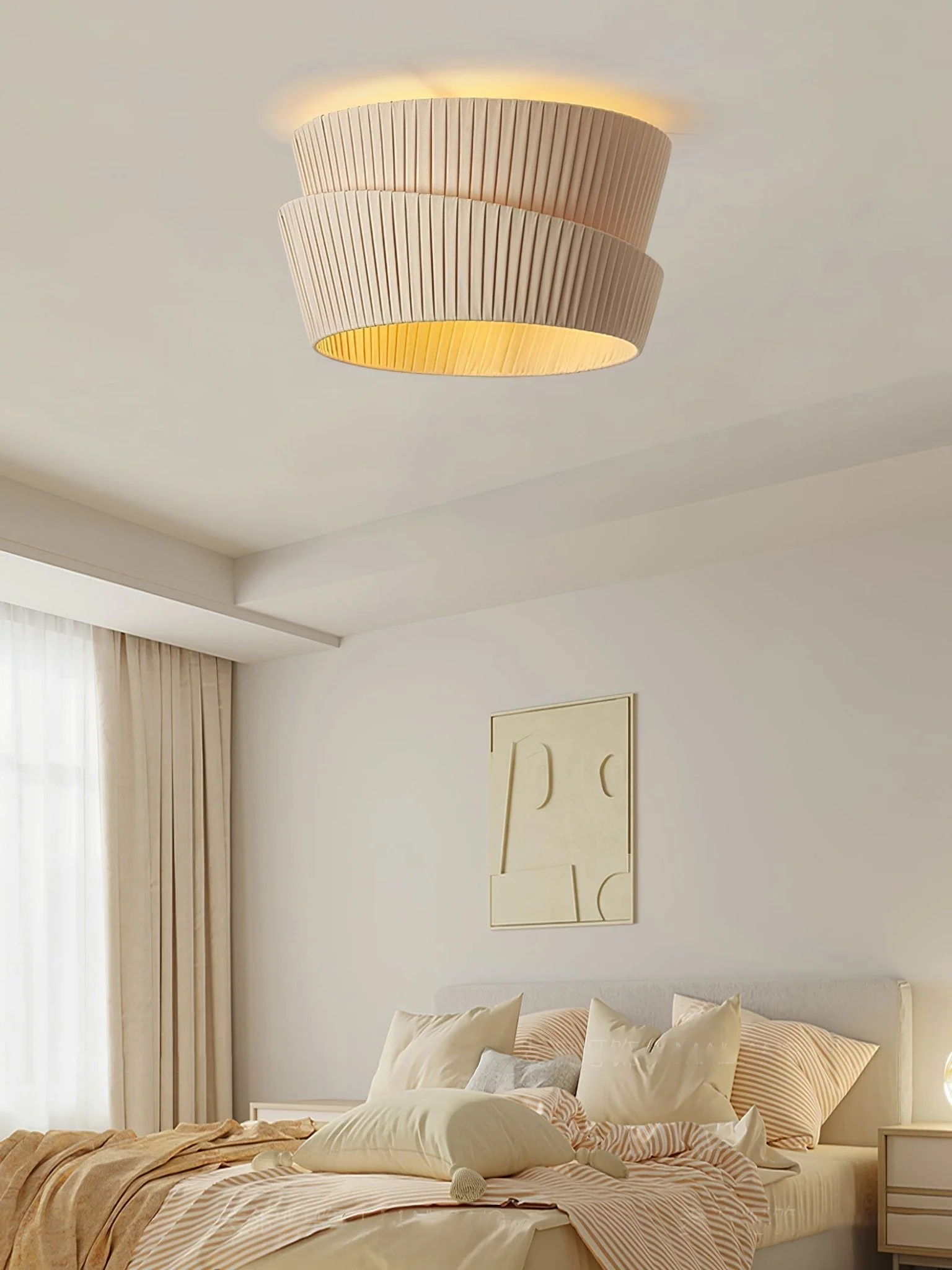Zethayra Natural Unique Twist Fabric Ceiling Lamp - Image 4