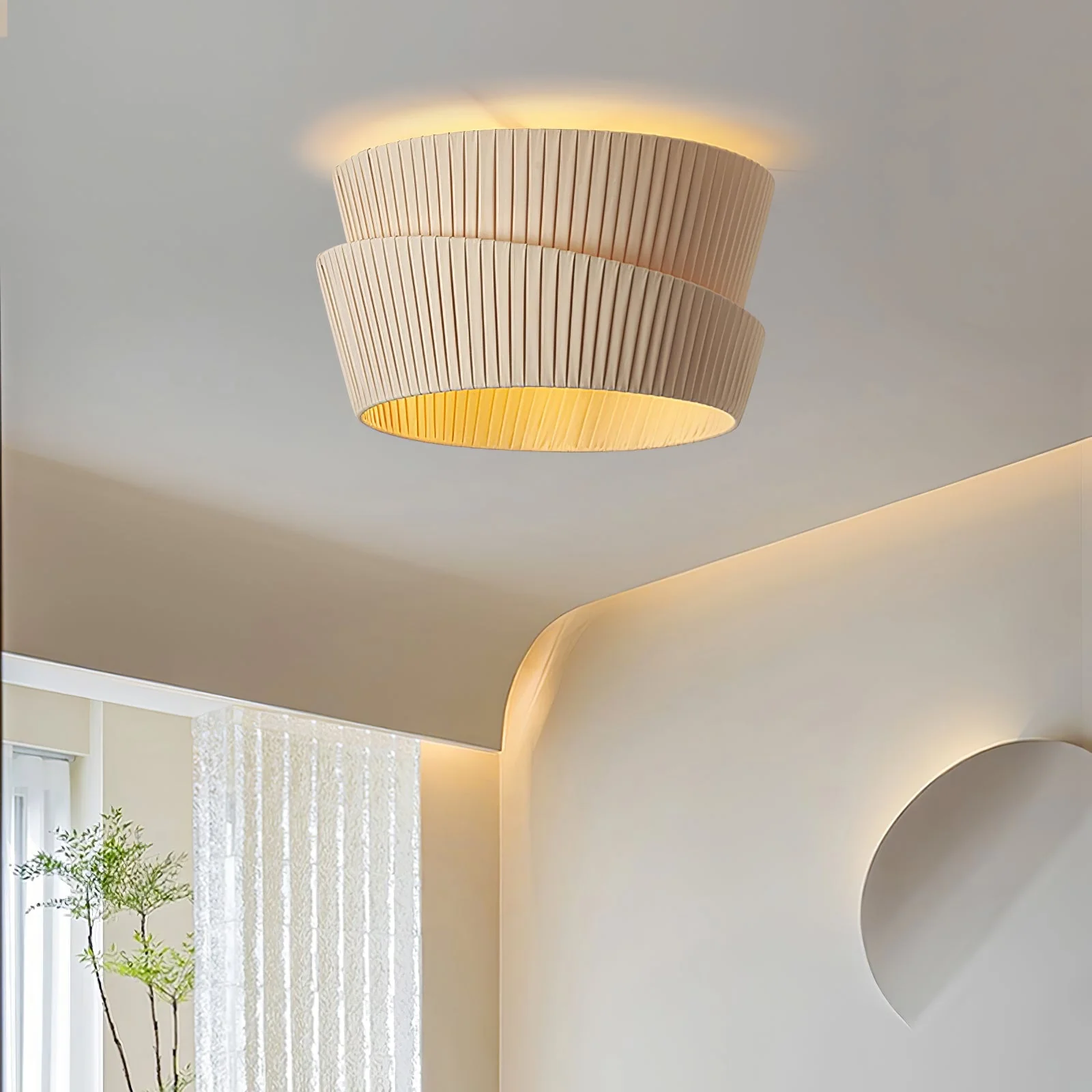 Zethayra Natural Unique Twist Fabric Ceiling Lamp - Image 6