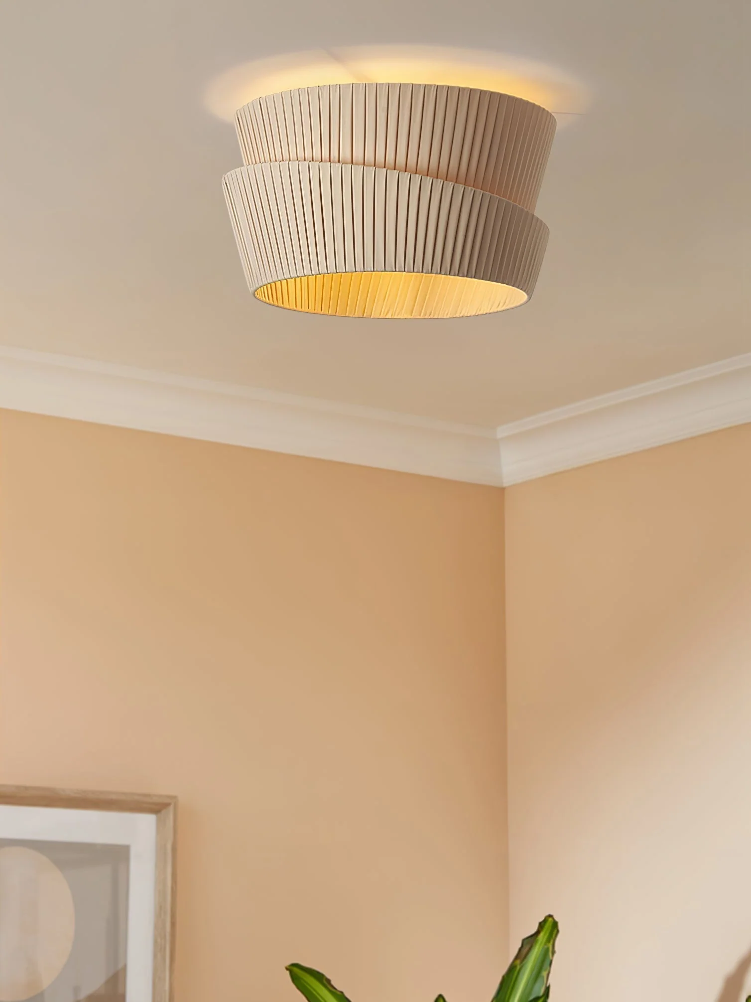 Zethayra Natural Unique Twist Fabric Ceiling Lamp - Image 9