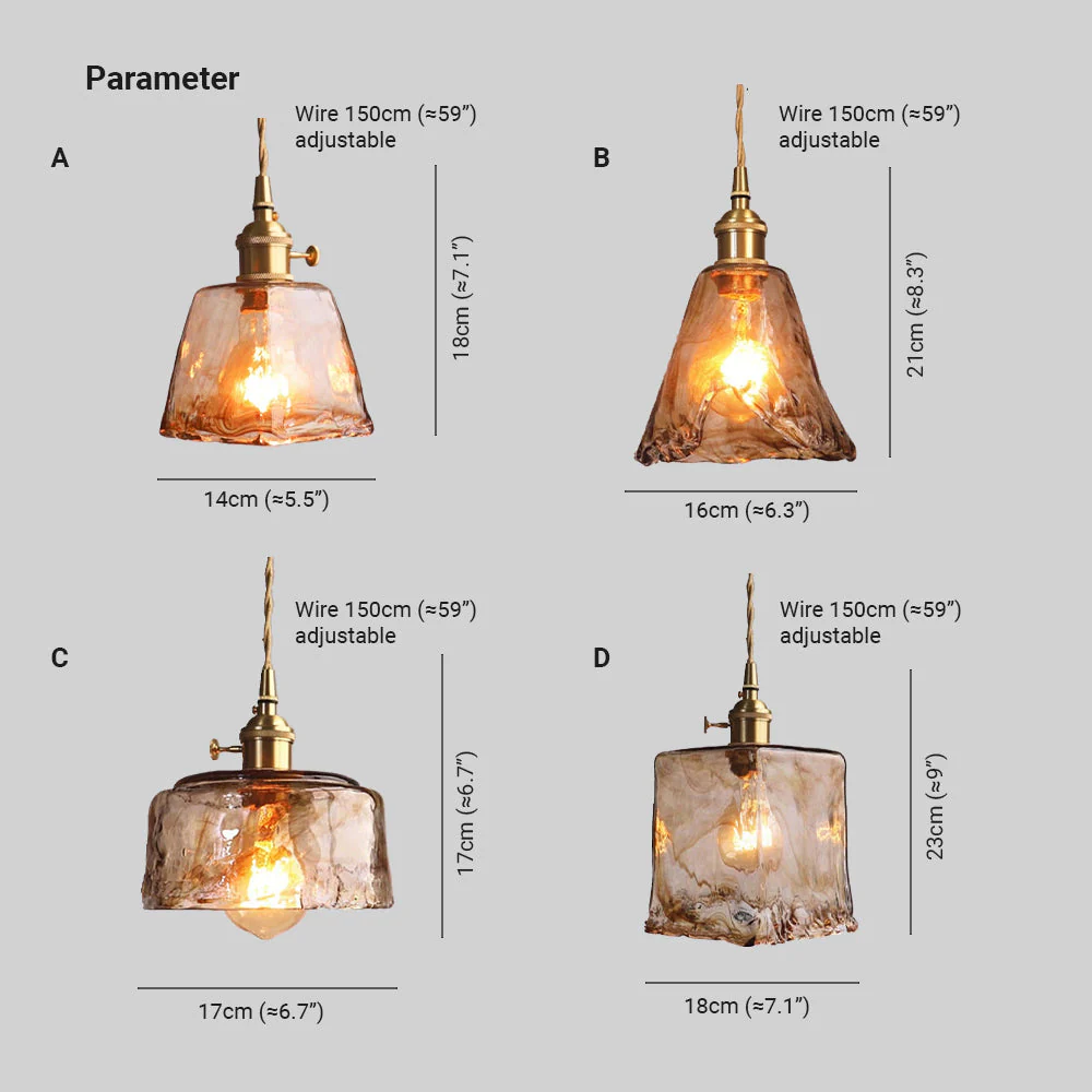 Zina Pendant Light Glass&Brass - Image 3