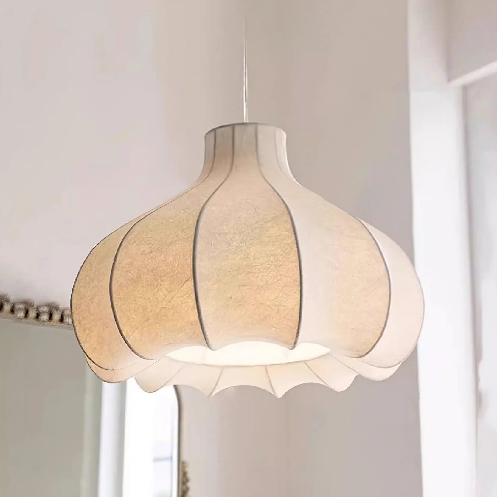 Zinnia Vintage Fabric Pendant Light - Image 2