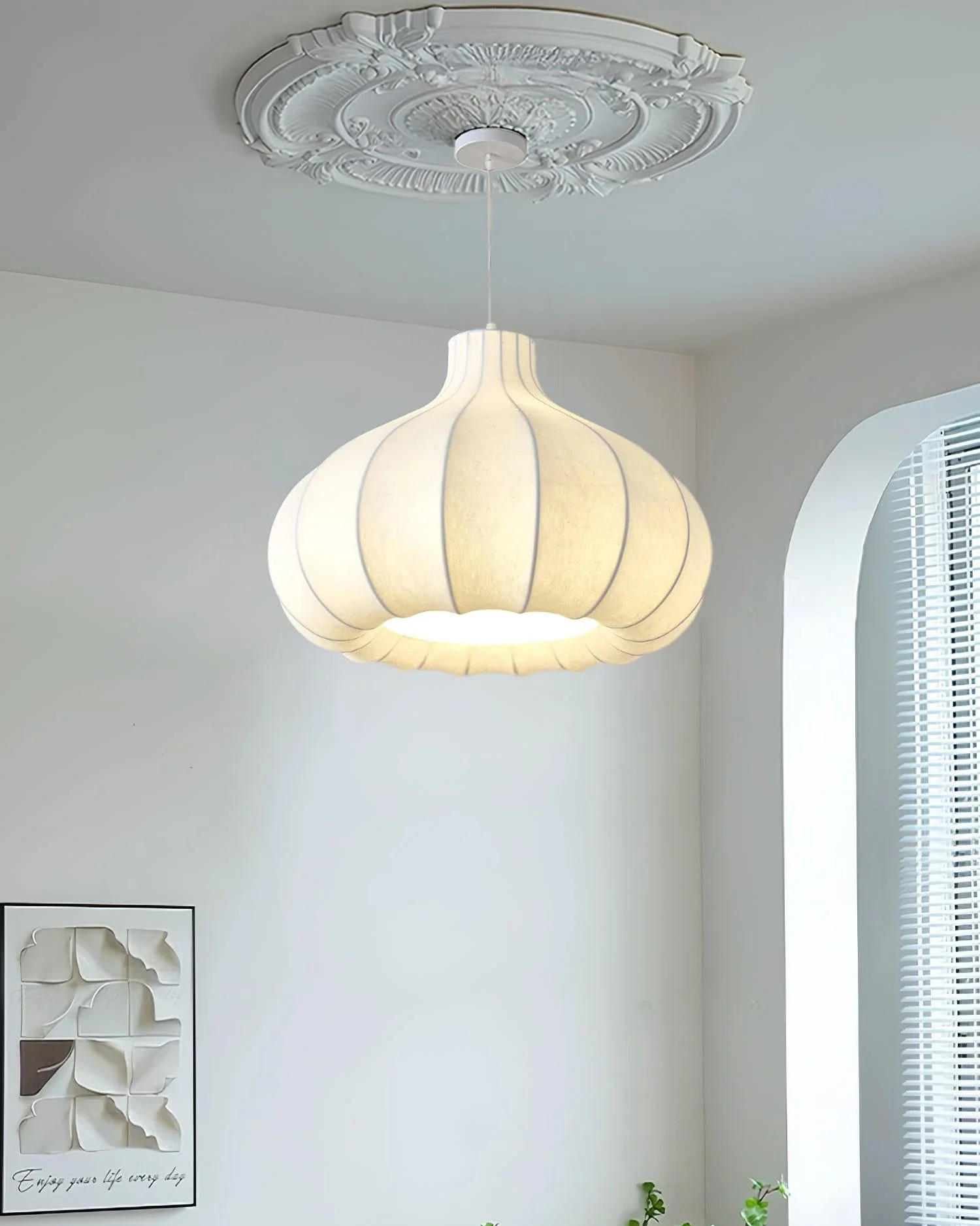 Zinnia Vintage Fabric Pendant Light - Image 6