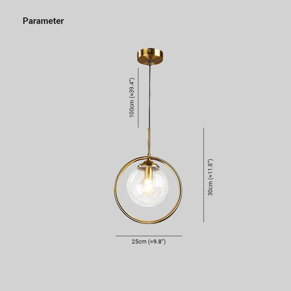 Zoey Glass Pendant Light with a Metal Ring - Image 7