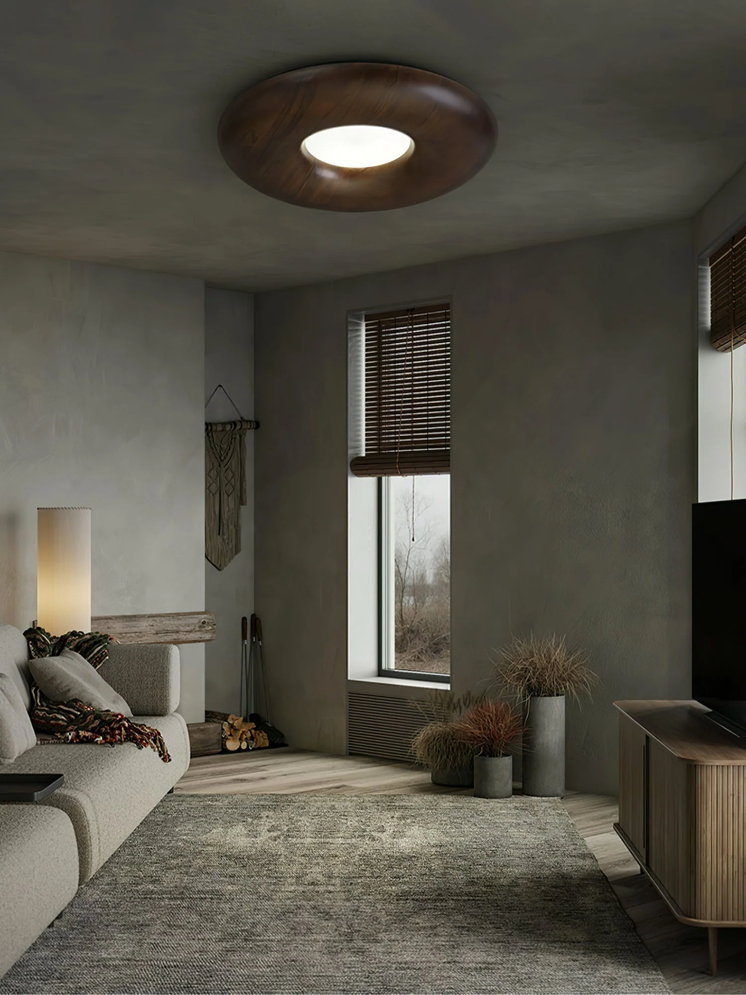 Zosora Organic Oak Flush Mount - Image 12
