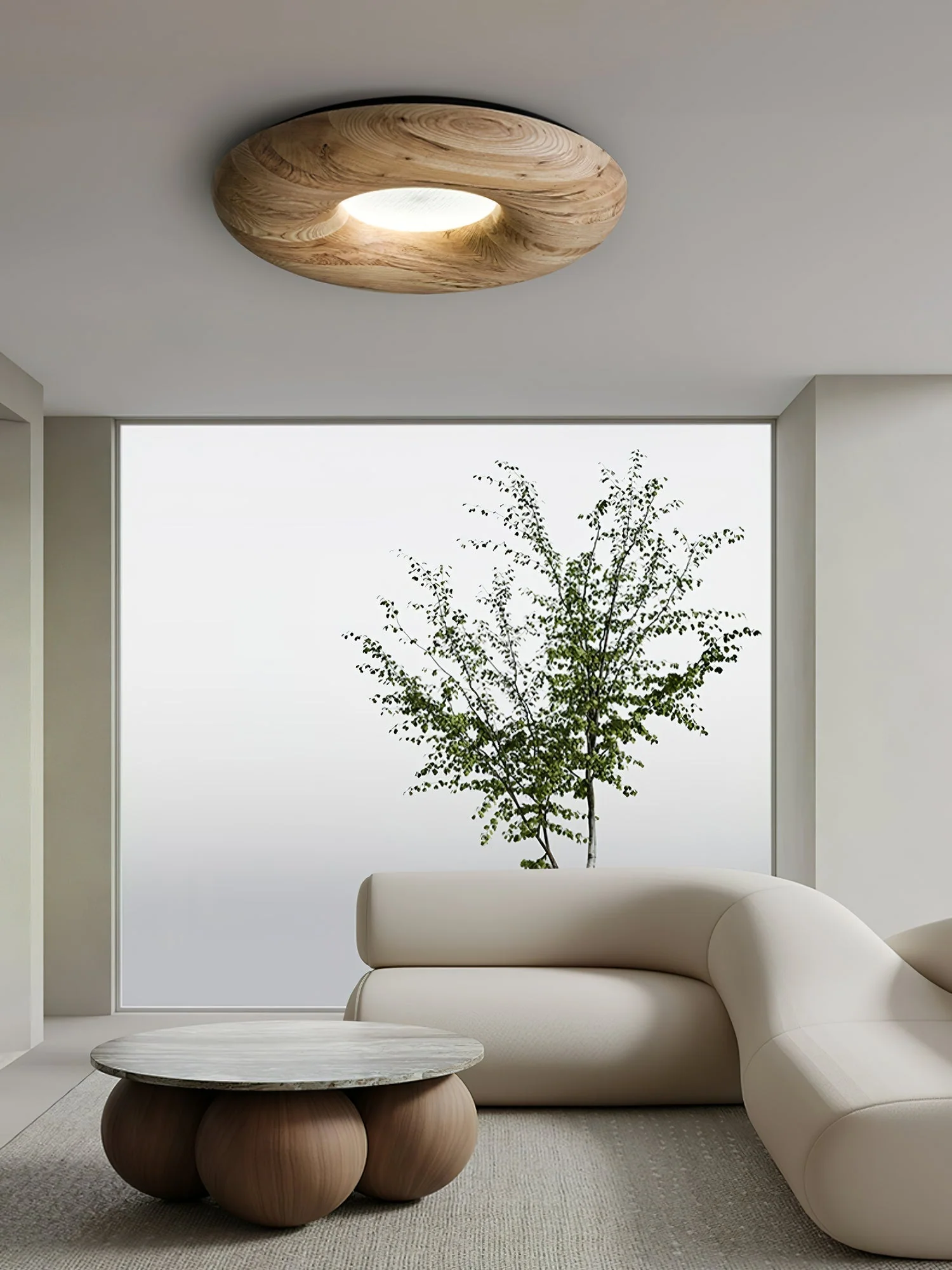 Zosora Organic Oak Flush Mount - Image 23