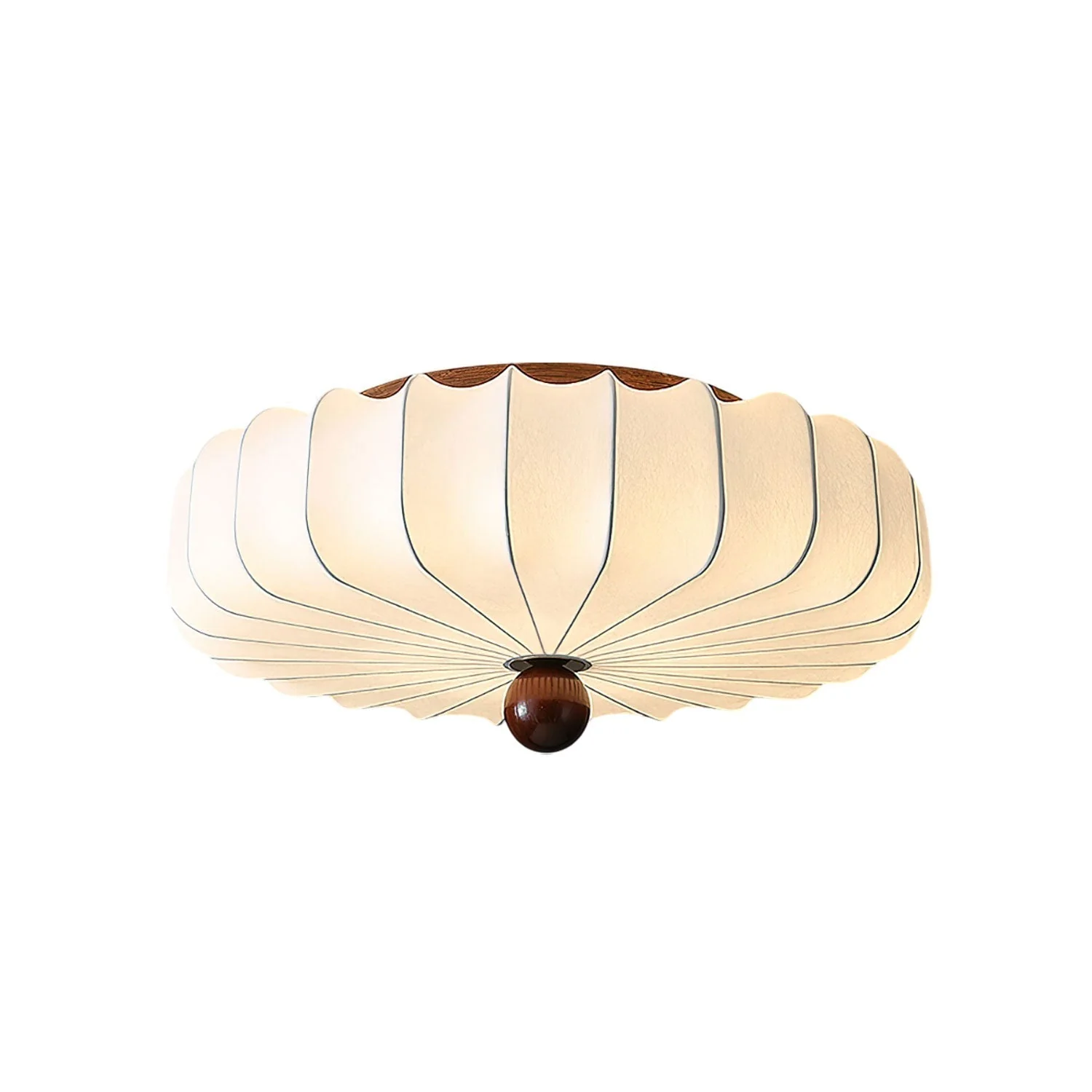 Zotala Petal Fabric Wood Flush Mount Ceiling Light - Image 3
