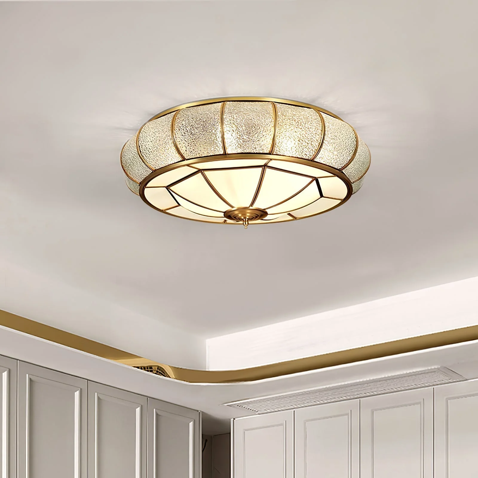 Zothaus Traditional Round Textured Glass Ceiling Light - Image 11