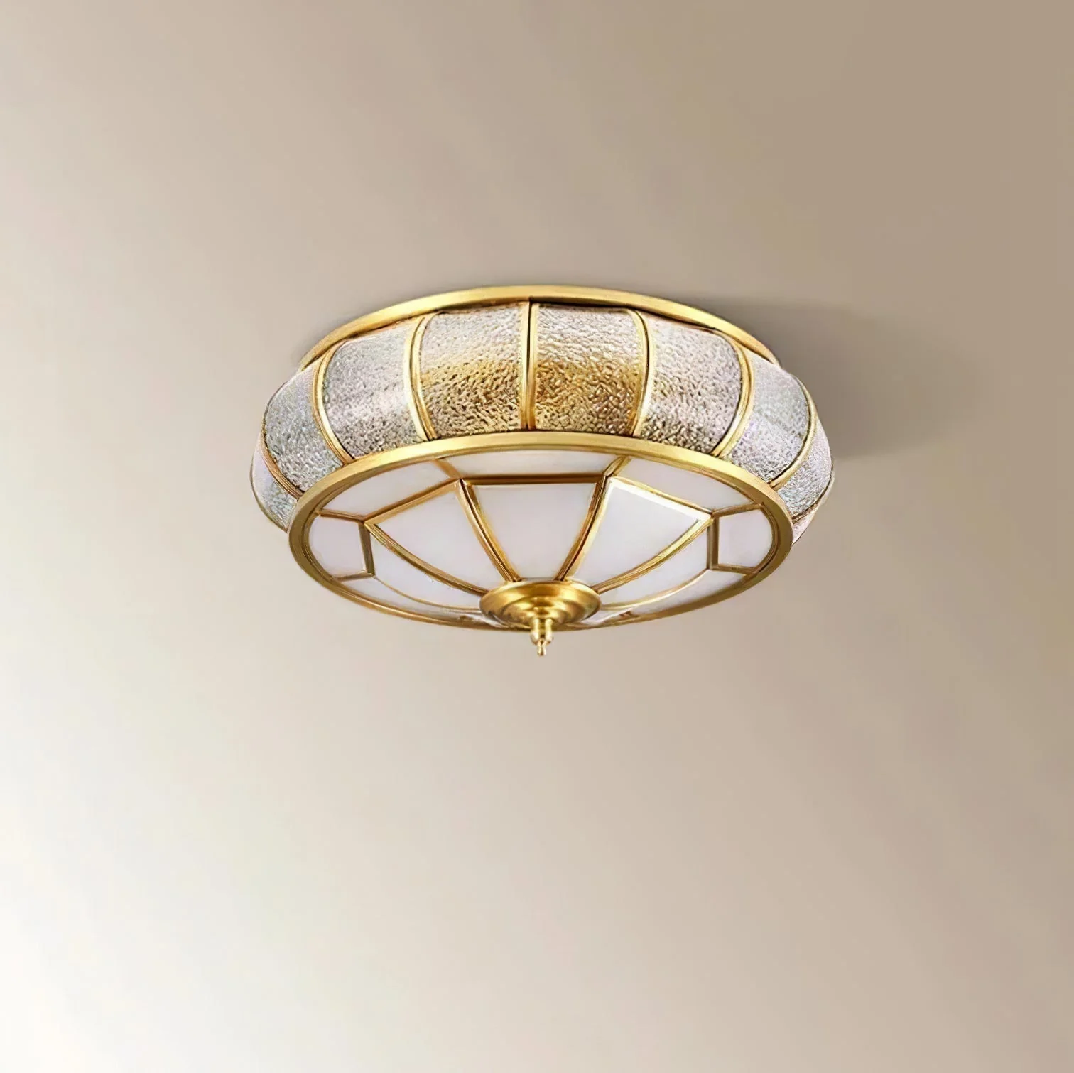 Zothaus Traditional Round Textured Glass Ceiling Light - Image 14