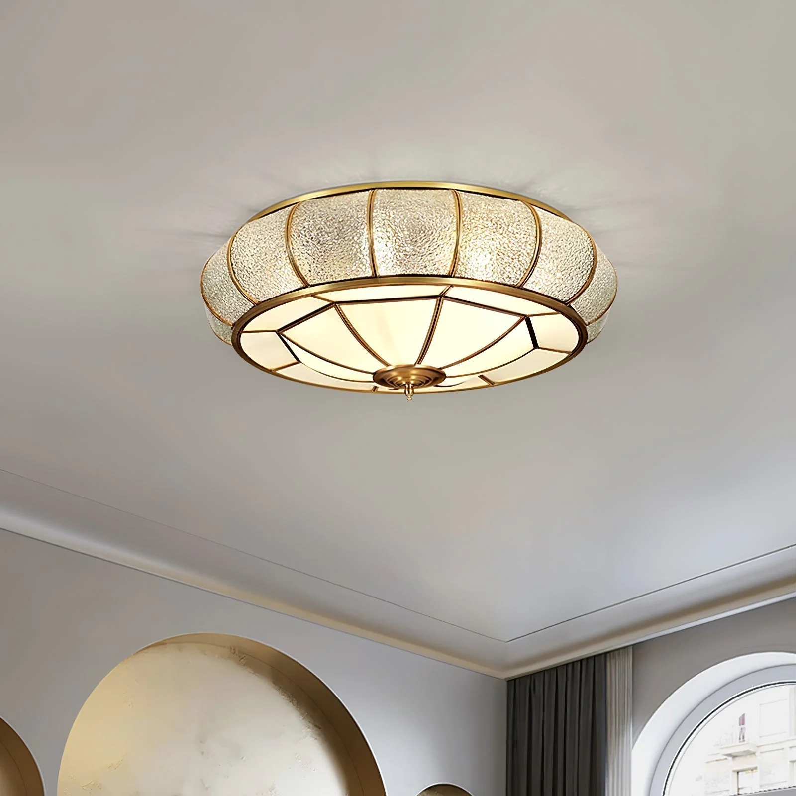 Zothaus Traditional Round Textured Glass Ceiling Light - Image 15
