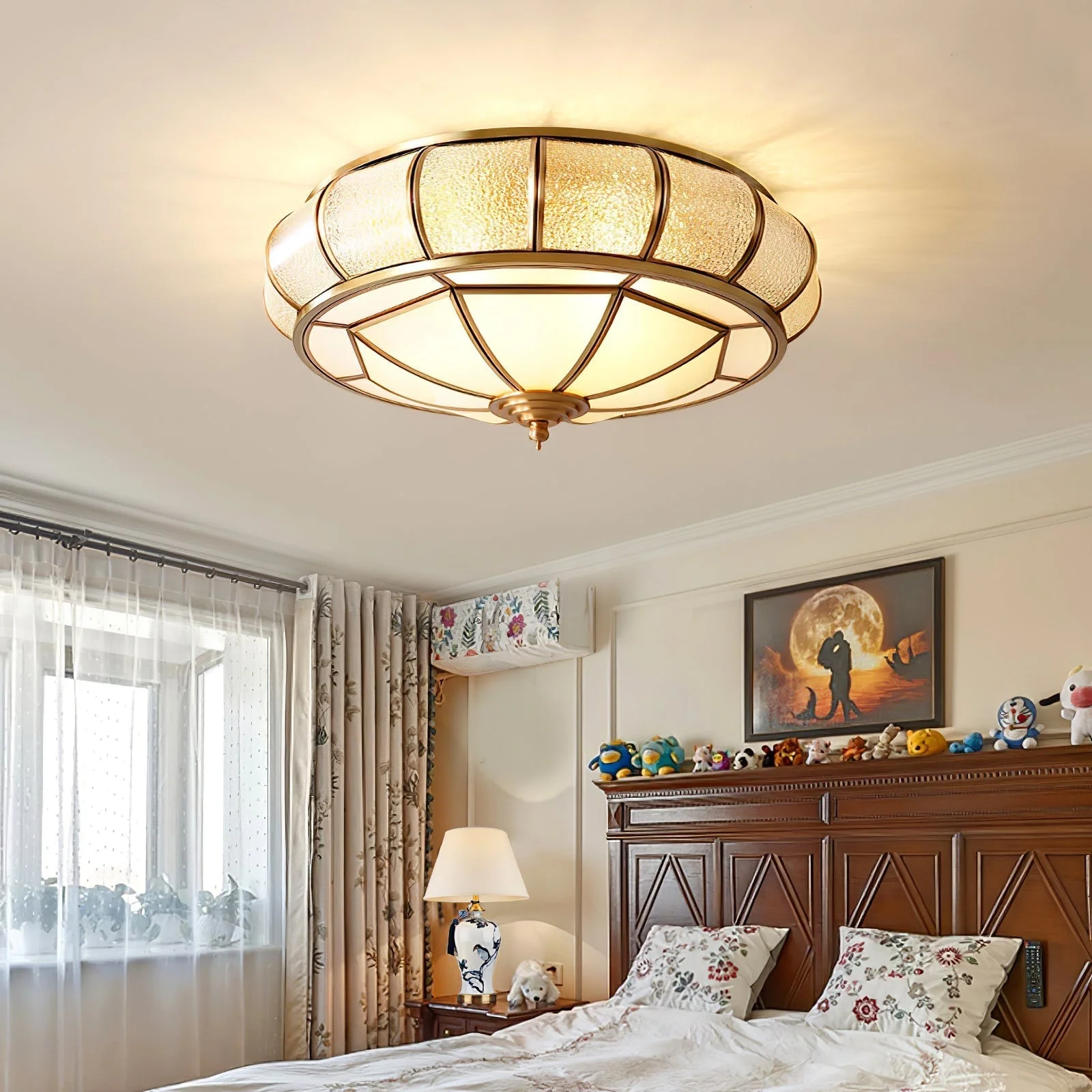 Zothaus Traditional Round Textured Glass Ceiling Light - Image 17