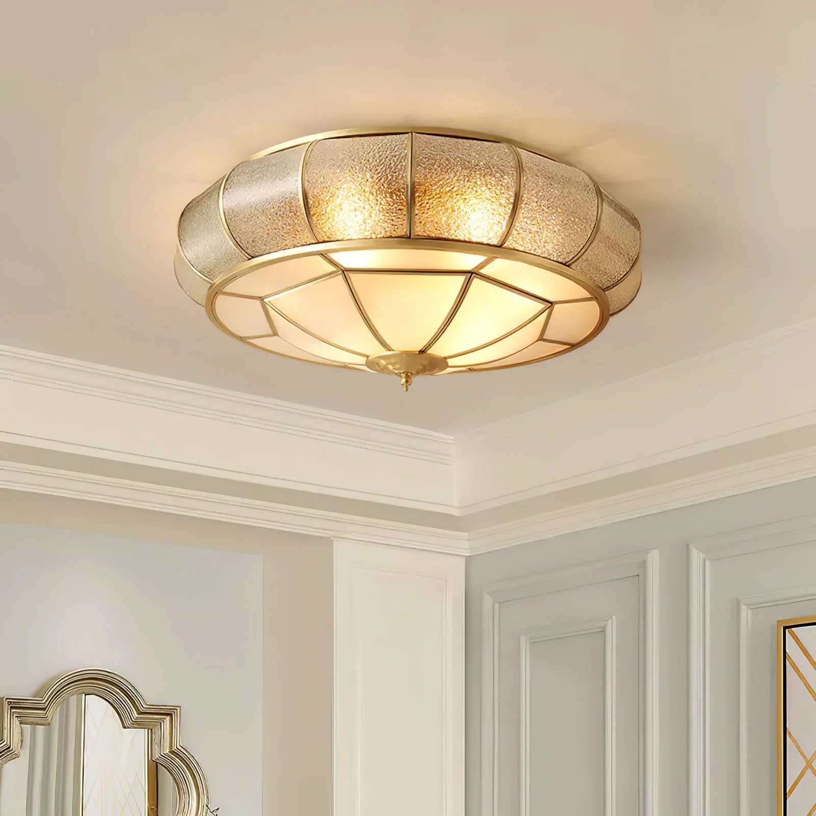 Zothaus Traditional Round Textured Glass Ceiling Light - Image 25
