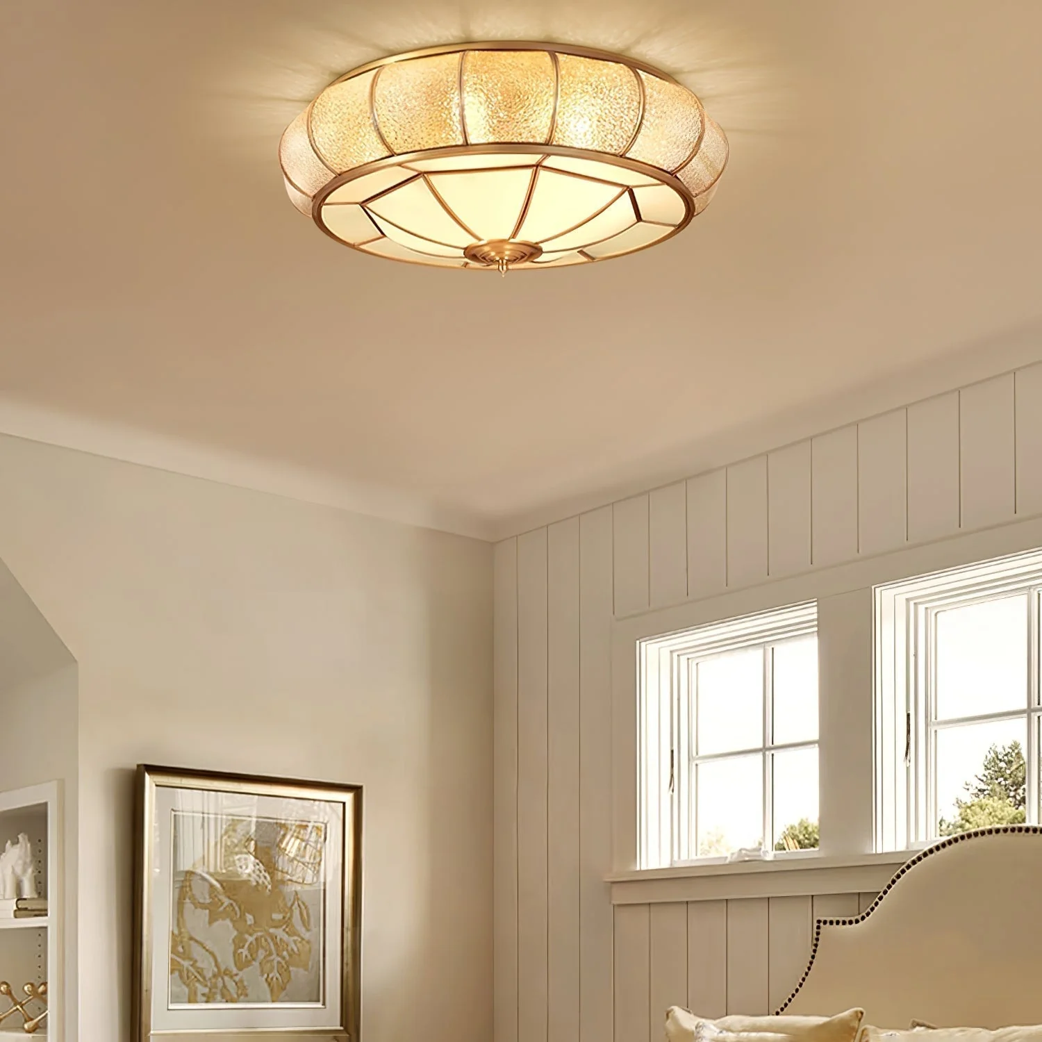 Zothaus Traditional Round Textured Glass Ceiling Light - Image 28
