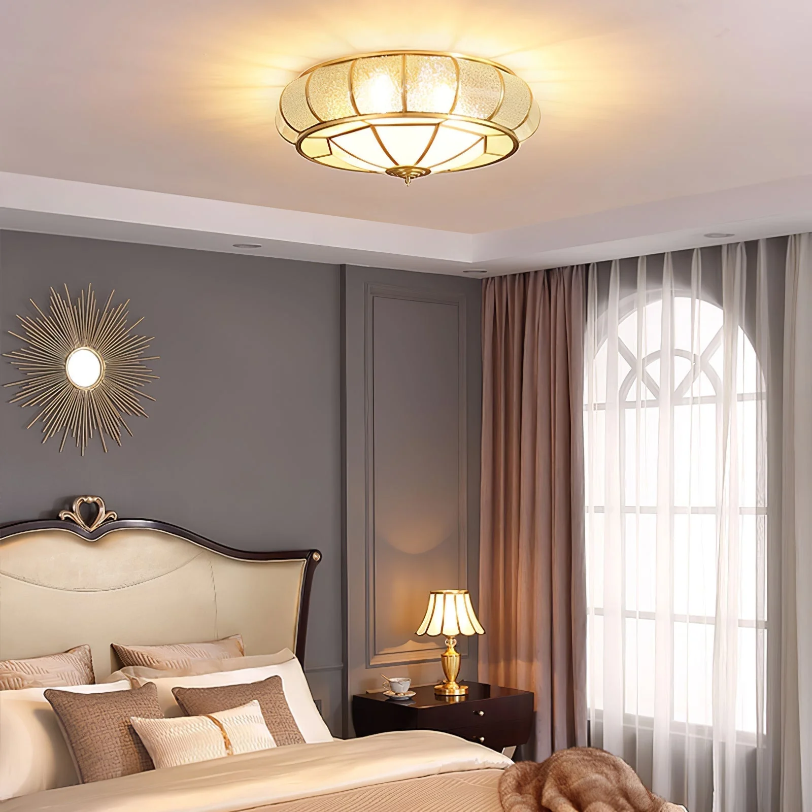 Zothaus Traditional Round Textured Glass Ceiling Light - Image 32