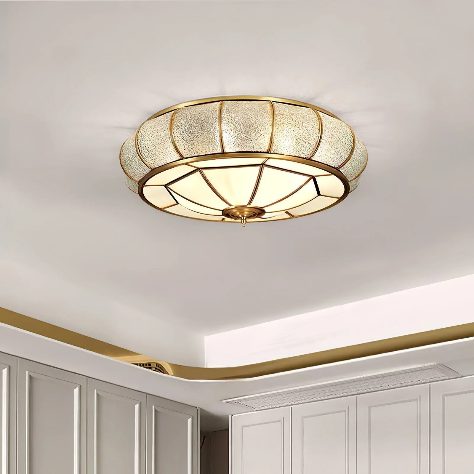 Zothaus Traditional Round Textured Glass Ceiling Light - Image 35