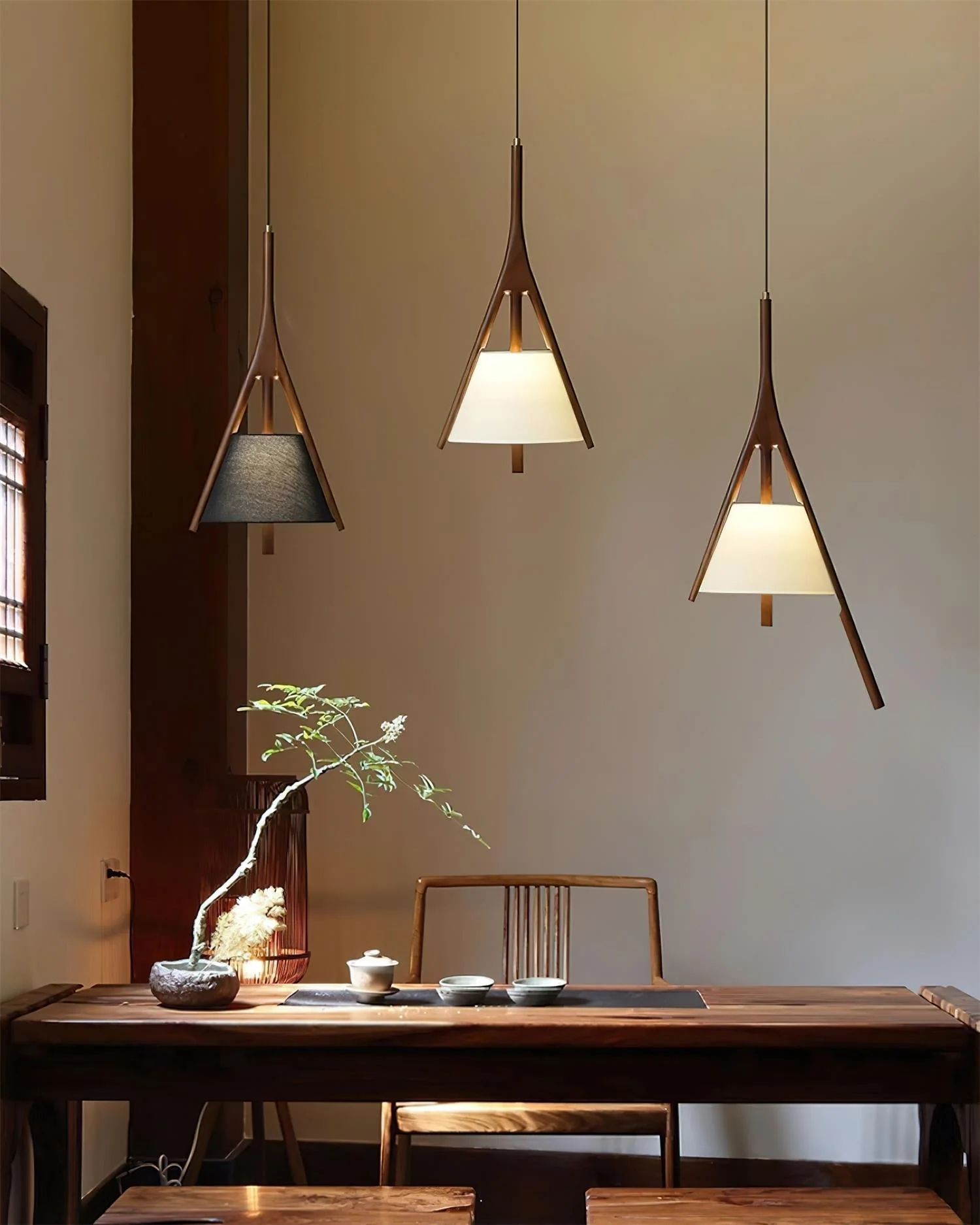 Zovenarae Triangular Wood Pendant Light - Image 78
