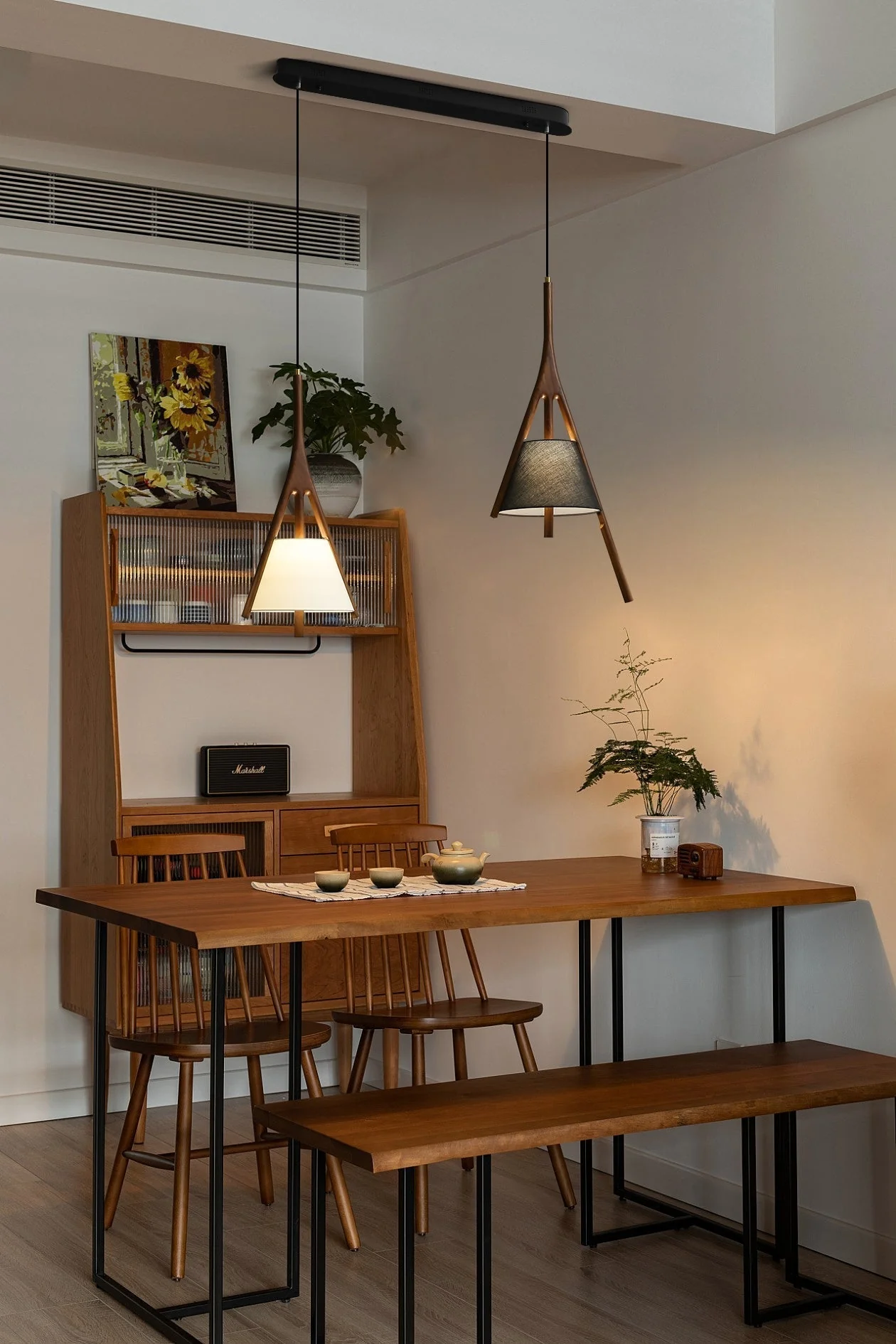 Zovenarae Triangular Wood Pendant Light - Image 88