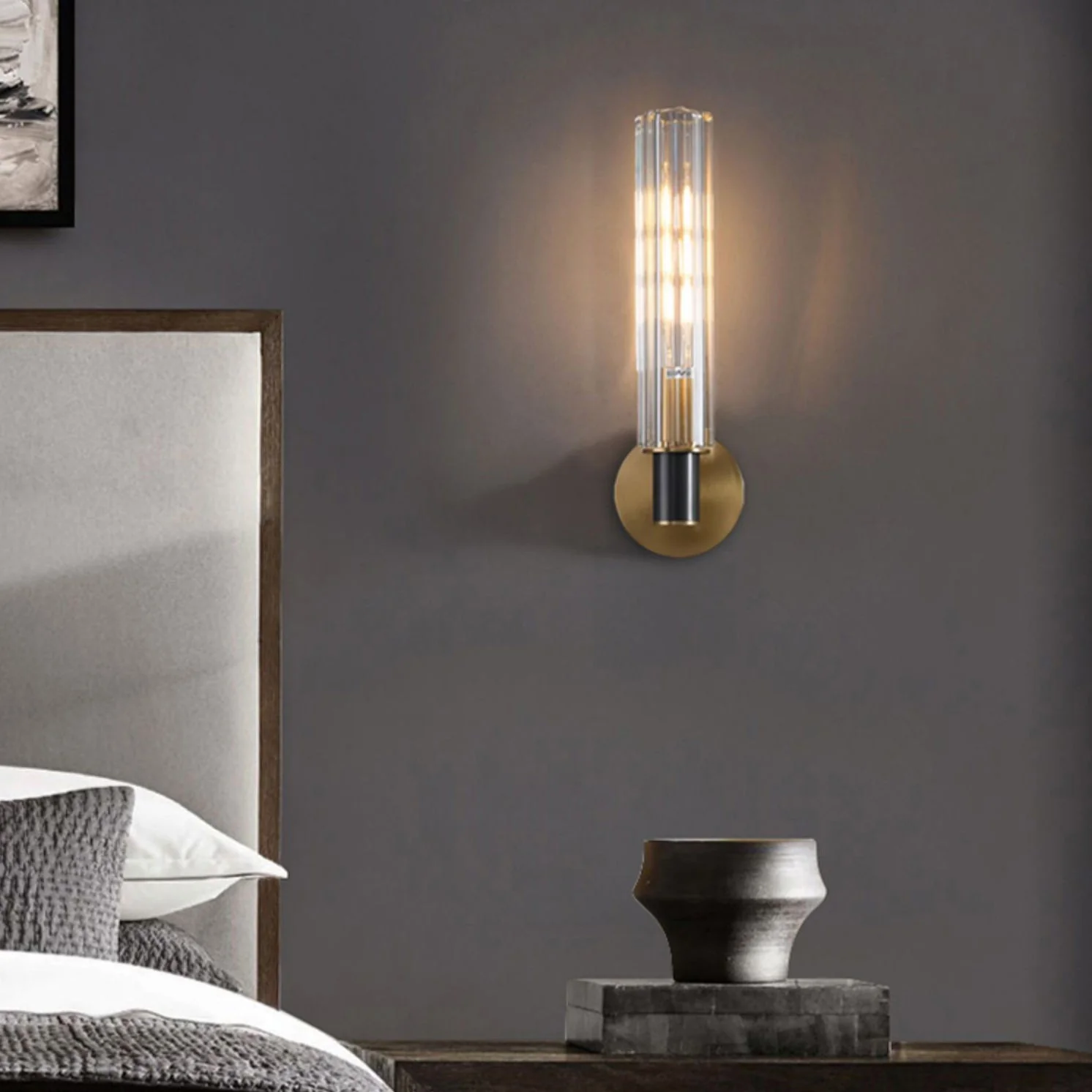 Zylinder Contemporary Brass Wall Light - Image 3