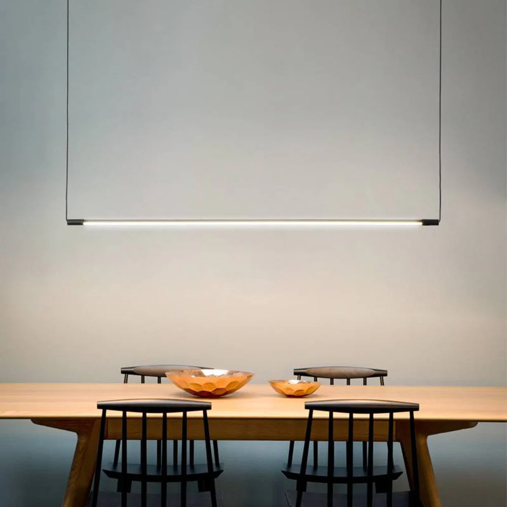 Zynar Minimalist Linear Pendant Light, Black - Image 2