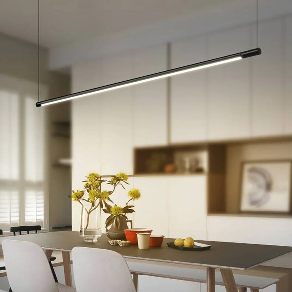 Zynar Minimalist Linear Pendant Light, Black - Image 3
